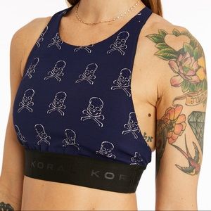 Like new soulcycle Koral navy skull sports bra